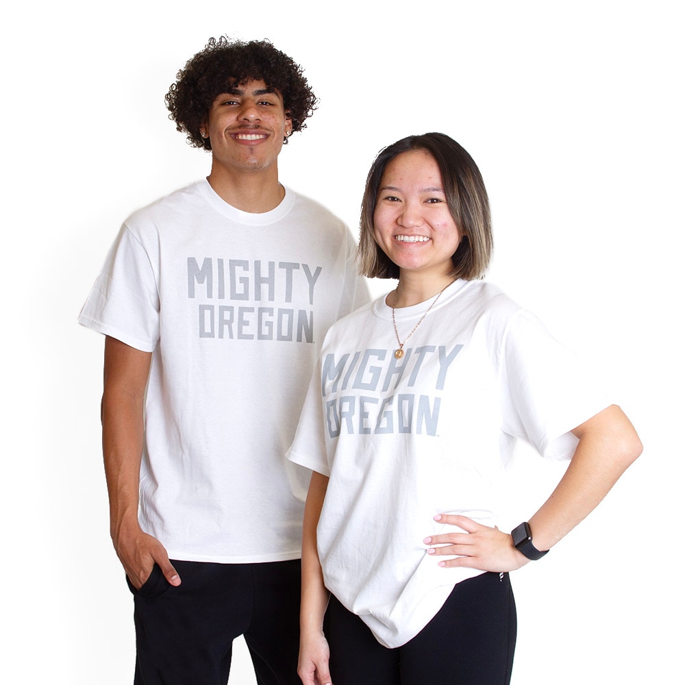 Mighty Oregon, McKenzie SewOn, White, Crew Neck, Men, Unisex, T-Shirt, 634370